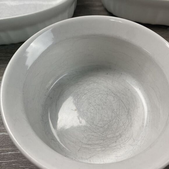 Corning Ware Oval Individual White Casserole Dish No Lids - Set of 3 - Picture 6 of 11